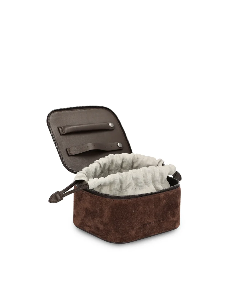 BRUNELLO CUCINELLI Portagioie In Camoscio Con Shiny Zipper Pull