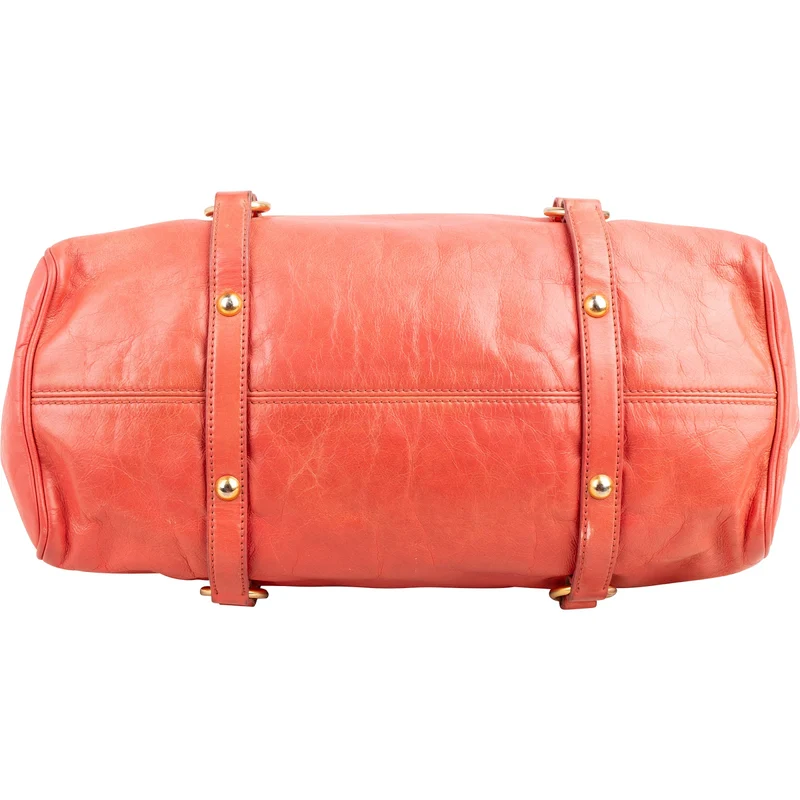 Miu Miu Vitello Lux Leather Bow Satchel Handbag