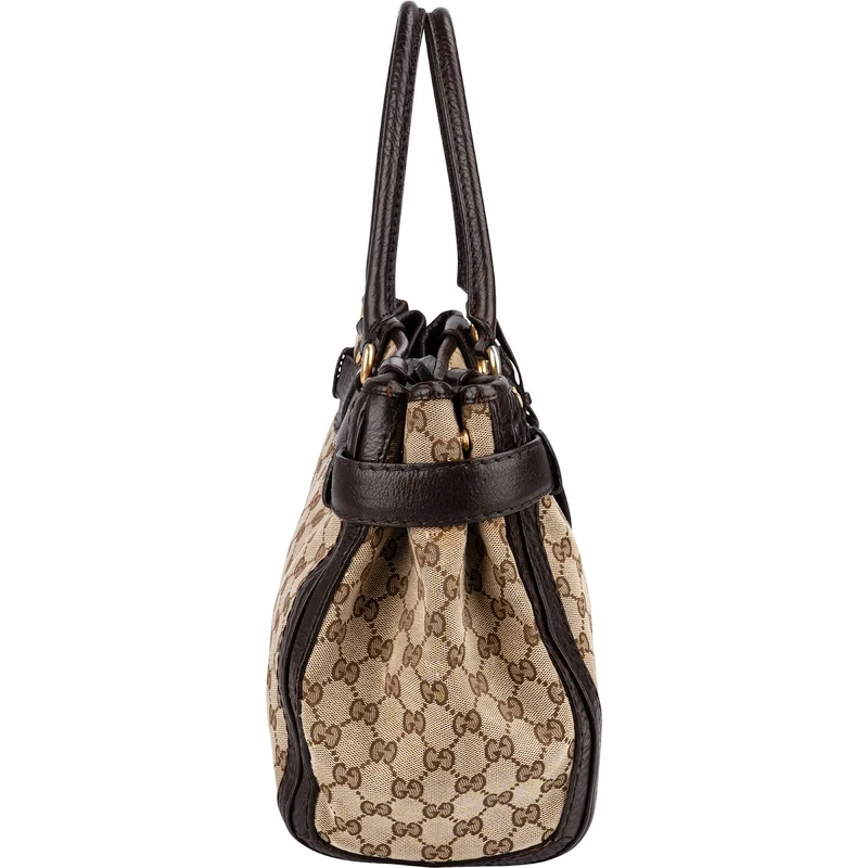 Gucci Monogram GG Canvas Leather Running Handbag