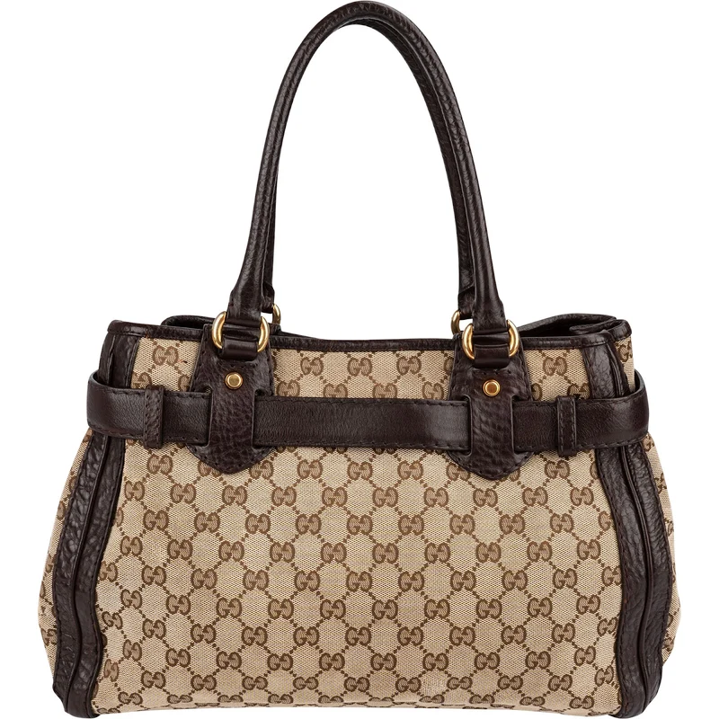 Gucci Monogram GG Canvas Leather Running Handbag