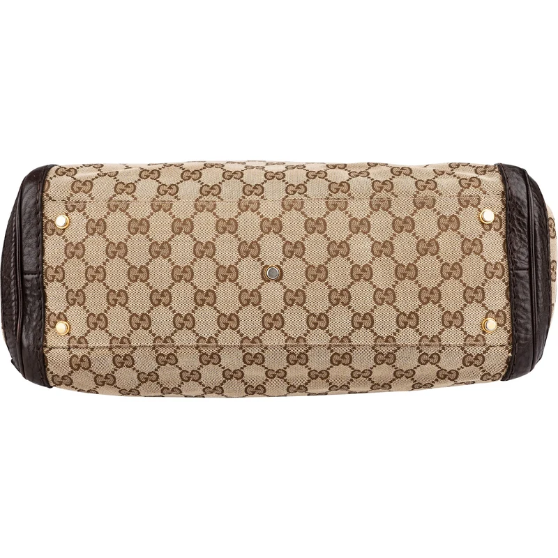 Gucci Monogram GG Canvas Leather Running Handbag