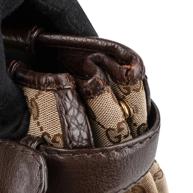 Gucci Monogram GG Canvas Leather Running Handbag