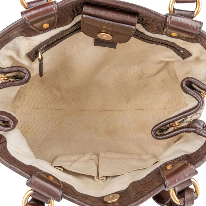 Gucci Monogram GG Canvas Leather Running Handbag