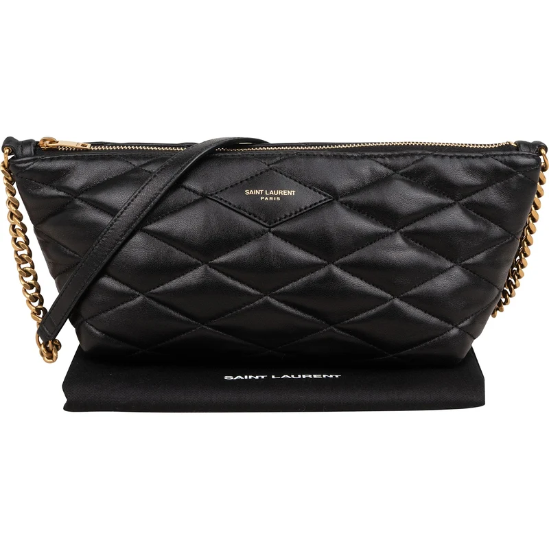 Saint Laurent Quilted Lambskin Sade Pochette Shoulder Bag