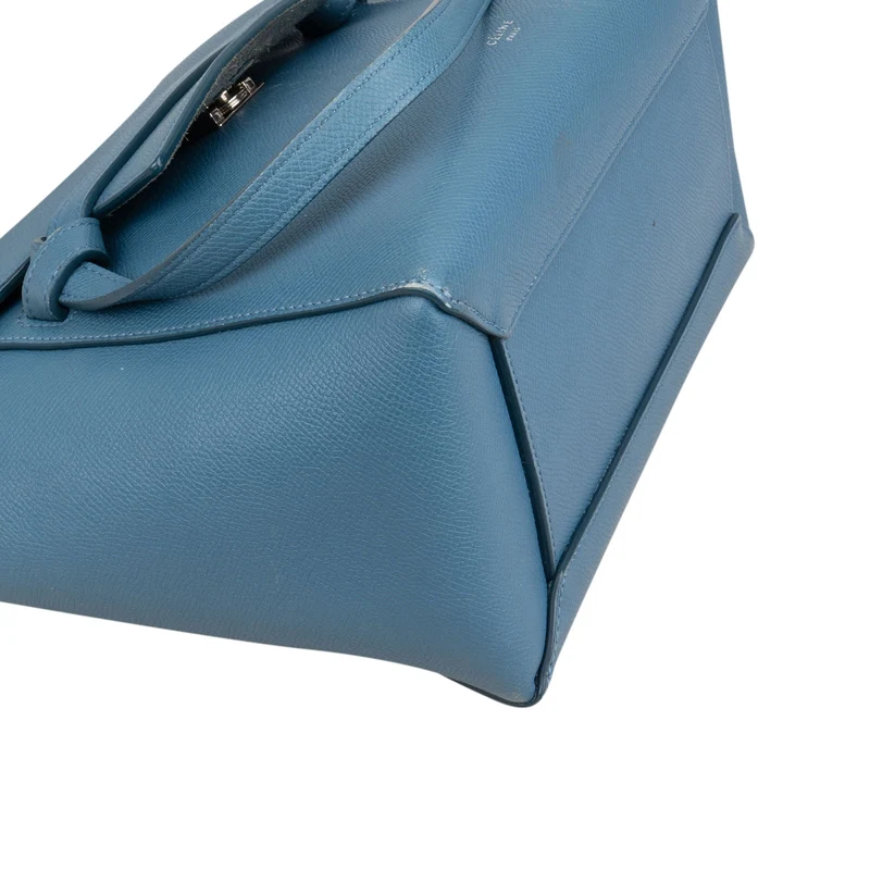 Céline Blue Grained Calfskin Small Belt Handbag