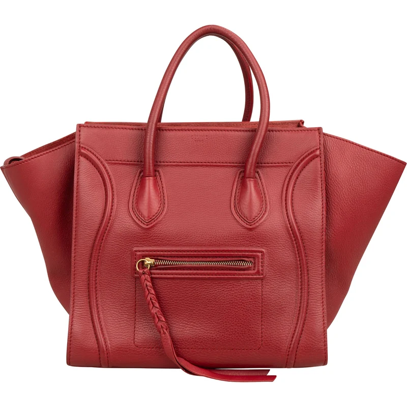 Celine Drummed Calfskin Phantom Handbag