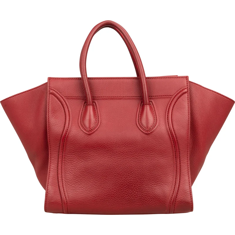 Celine Drummed Calfskin Phantom Handbag