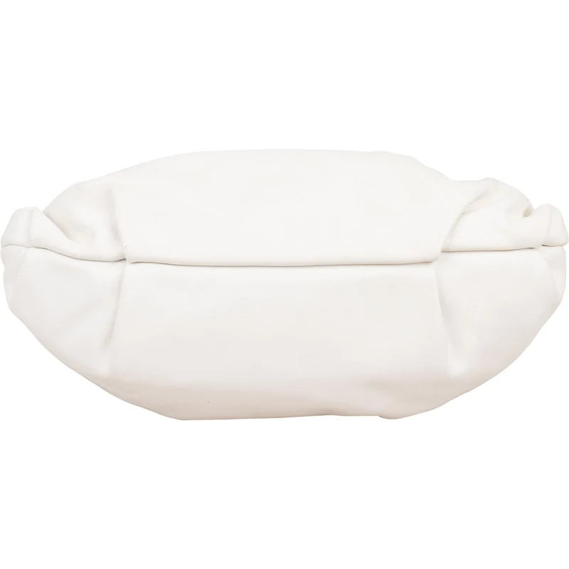 Prada White Soft Calf Leather Ruched Shoulder Bag