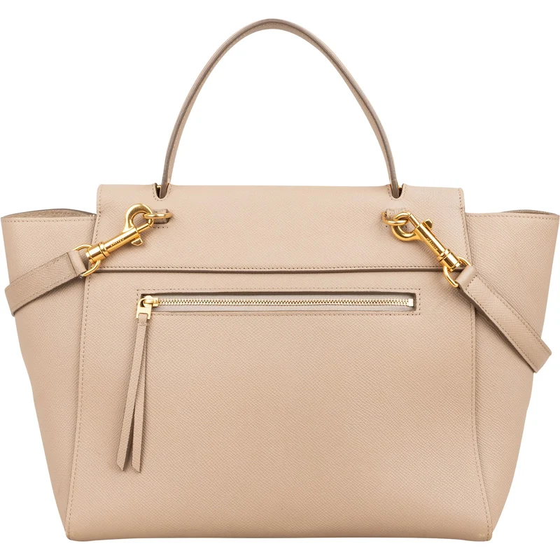 Celine Beige Grained Calfskin Belt Handbag