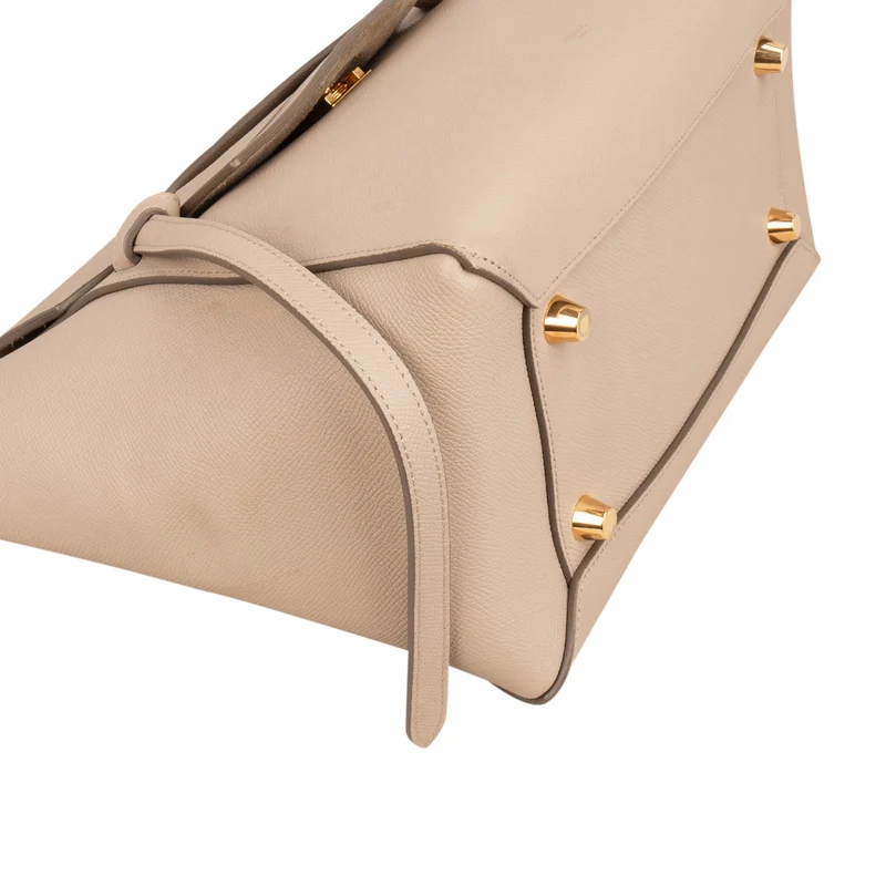 Celine Beige Grained Calfskin Belt Handbag