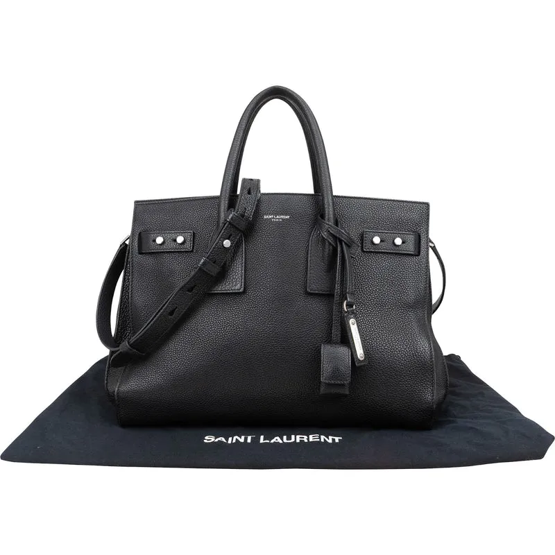 Saint Laurent Grained Leather Sac de Jour Handbag