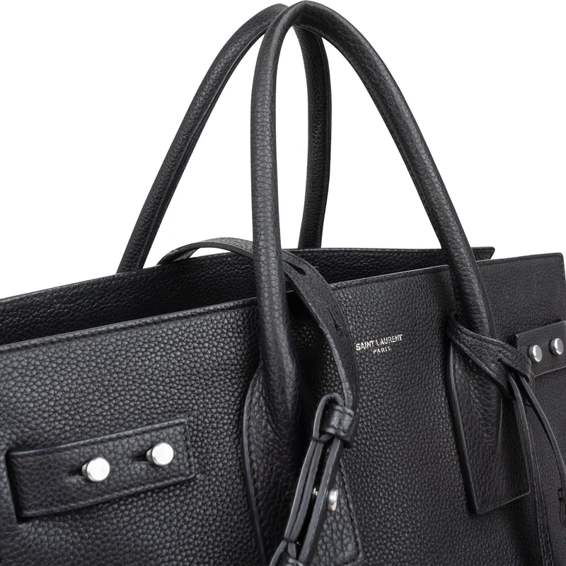 Saint Laurent Grained Leather Sac de Jour Handbag