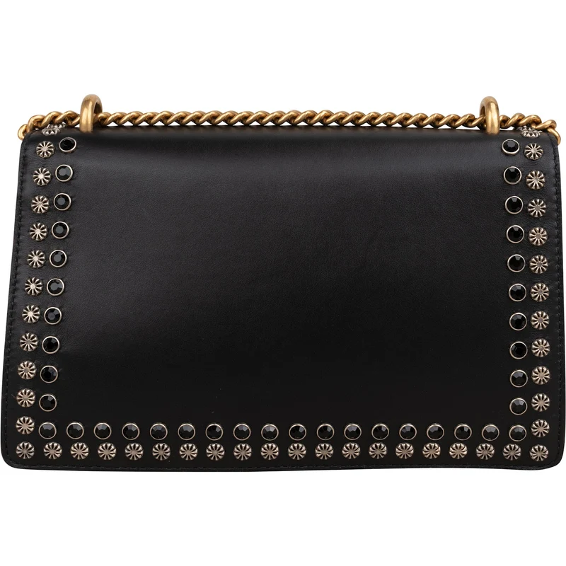 Gucci Black Soft Leather Dionysus Studded Shoulder Bag