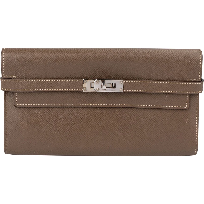 Hermès Epsom Leather Palladium Kelly Wallet