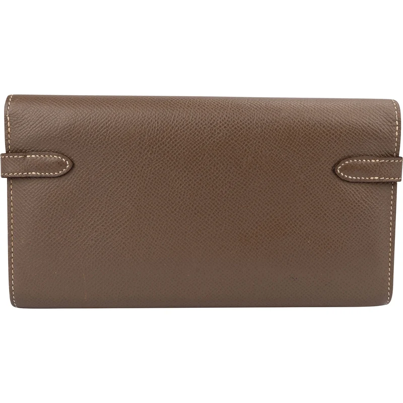 Hermès Epsom Leather Palladium Kelly Wallet