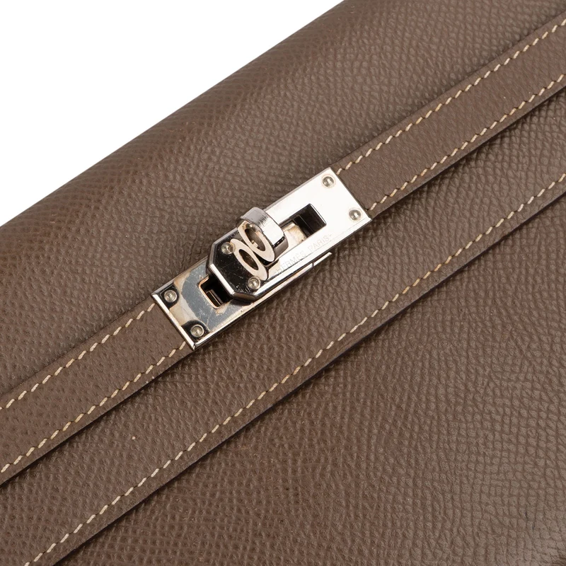 Hermès Epsom Leather Palladium Kelly Wallet
