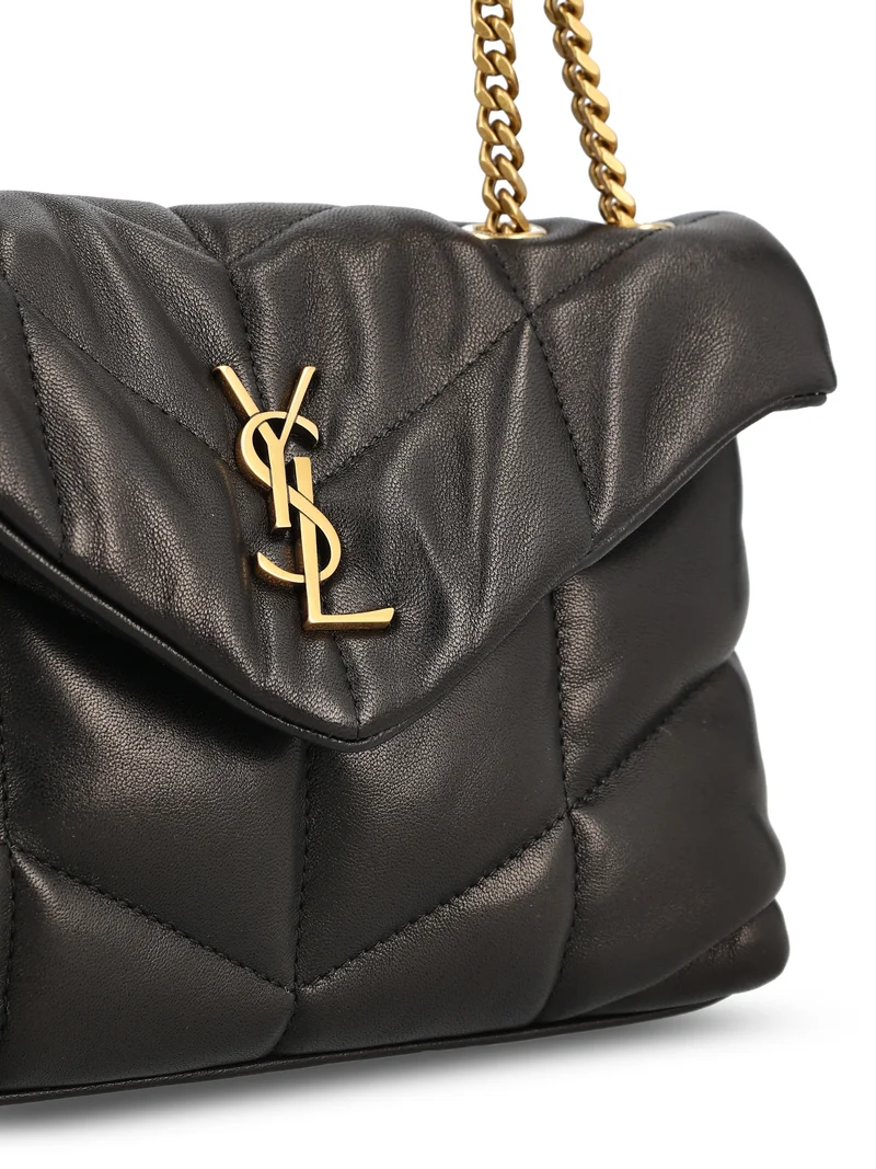 SAINT LAURENT Borsa Puffer Toy In Pelle