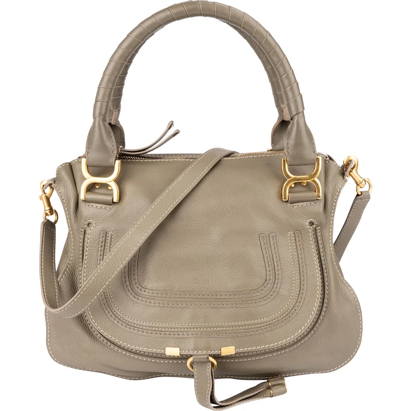 Chloé Grained Calfskin Marcie Satchel Handbag