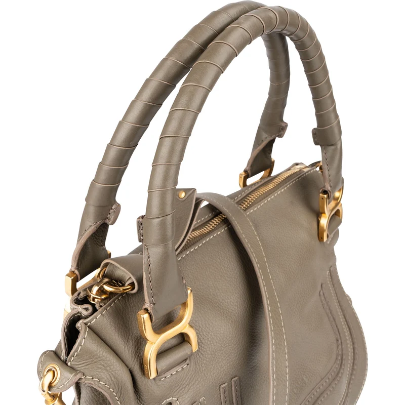 Chloé Grained Calfskin Marcie Satchel Handbag