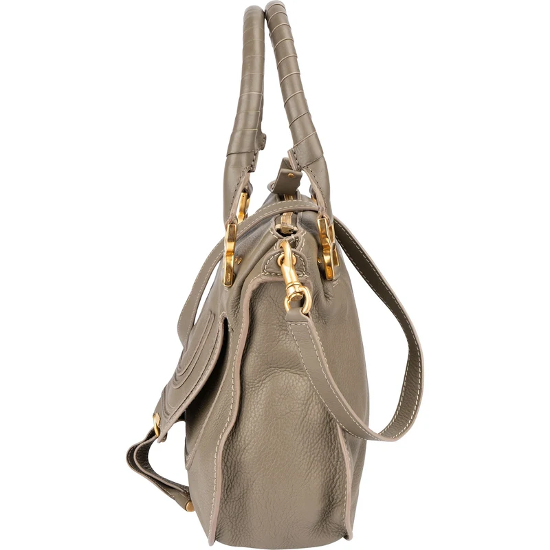 Chloé Grained Calfskin Marcie Satchel Handbag
