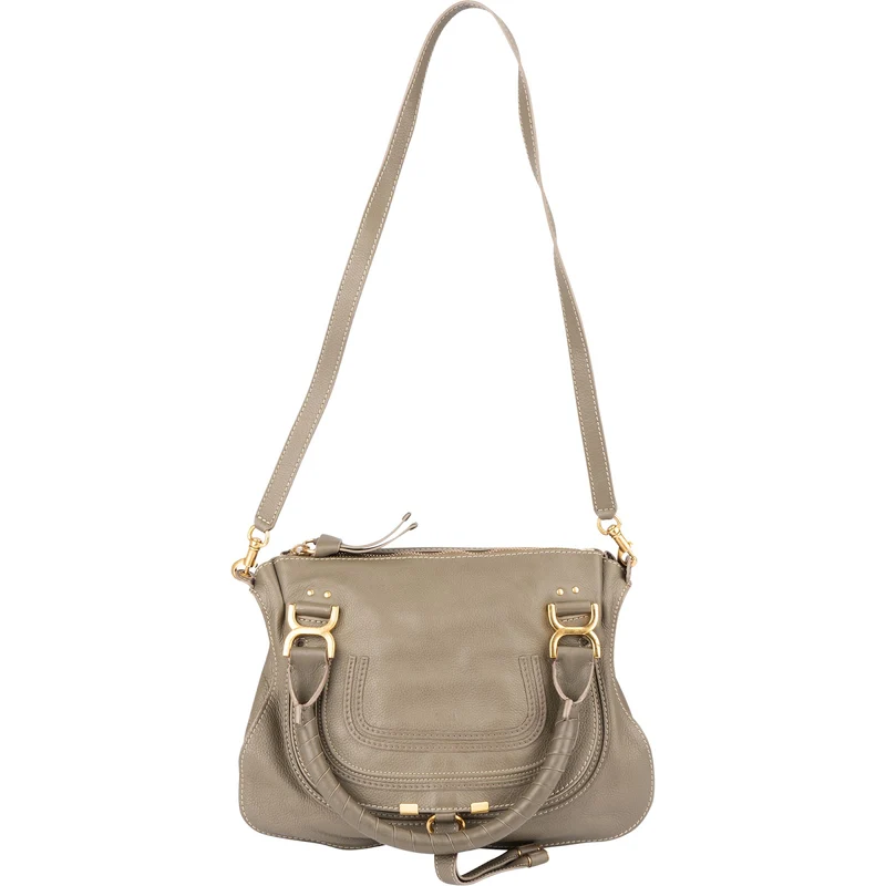 Chloé Grained Calfskin Marcie Satchel Handbag