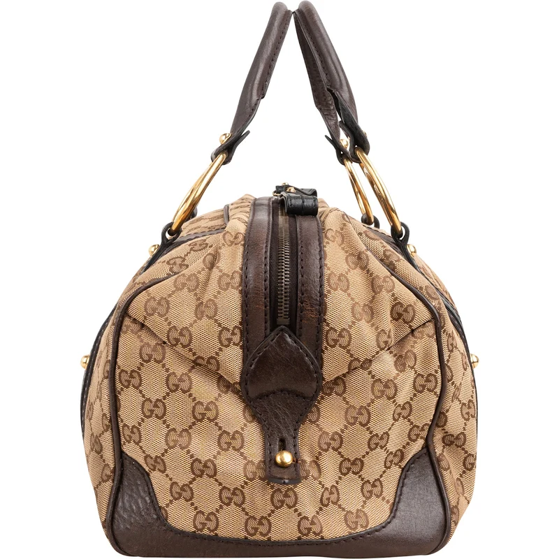 Gucci Monogram GG Canvas Interlocking G Soft Boston 35 Handbag