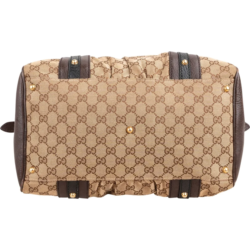 Gucci Monogram GG Canvas Interlocking G Soft Boston 35 Handbag