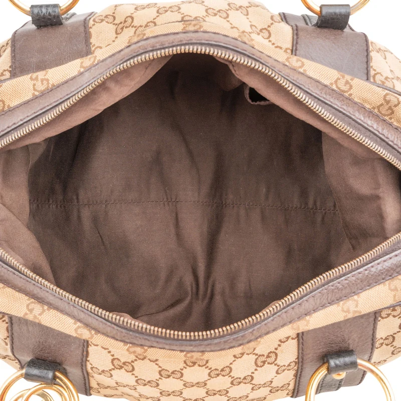 Gucci Monogram GG Canvas Interlocking G Soft Boston 35 Handbag