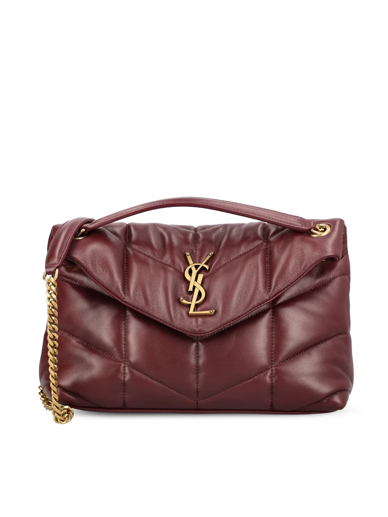 SAINT LAURENT Borsa Puffer Piccola In Pelle