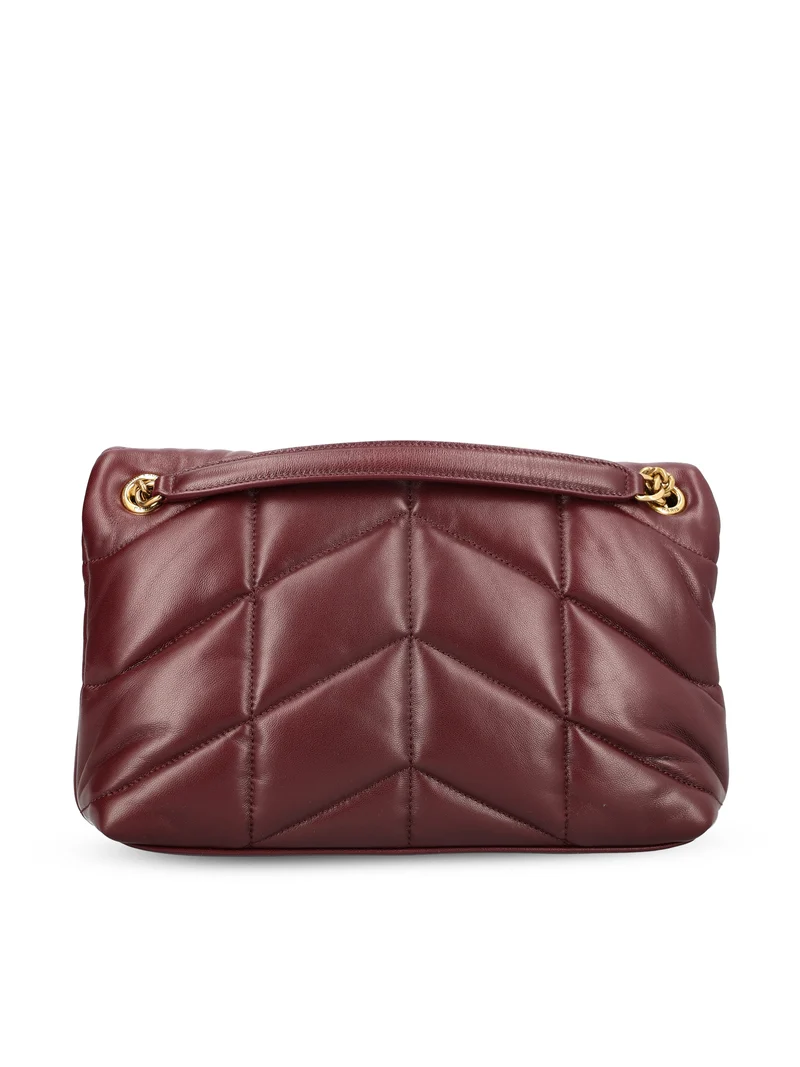 SAINT LAURENT Borsa Puffer Piccola In Pelle