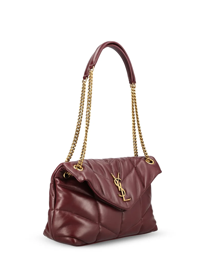 SAINT LAURENT Borsa Puffer Piccola In Pelle