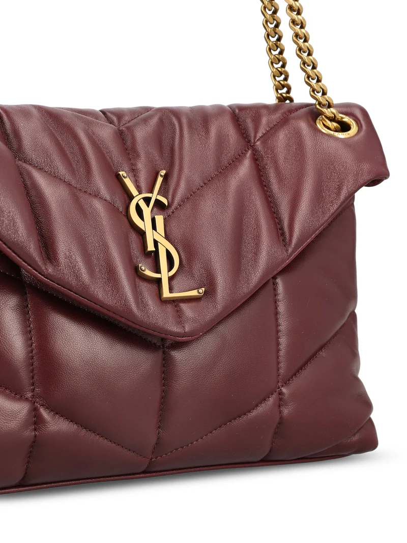 SAINT LAURENT Borsa Puffer Piccola In Pelle