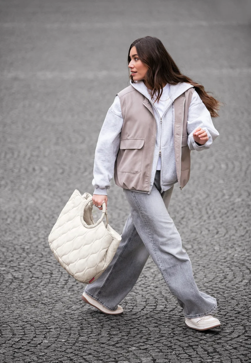 Loopbag Hobo Puffer Stone - Shopper