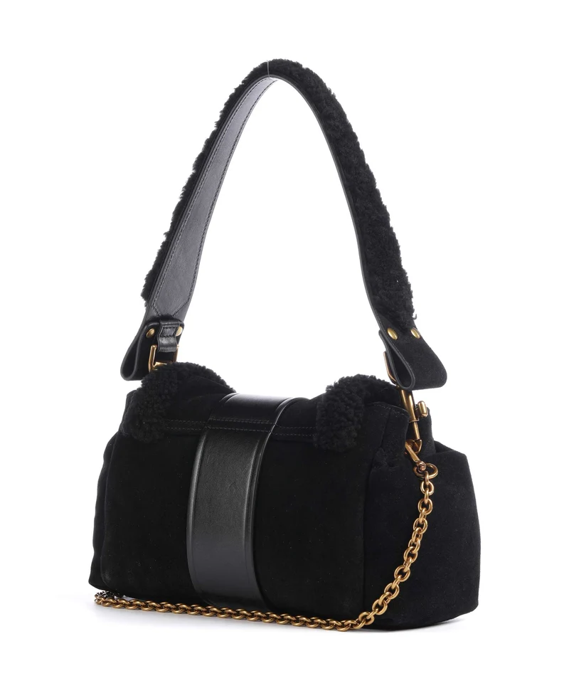 Vivienne Westwood Hazel Treasure Shearling Suede Schultertasche black
