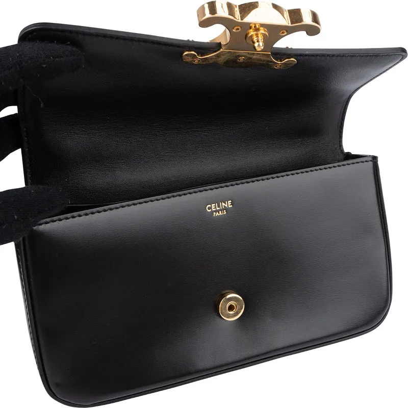 Celine Shiny Calfskin Crystal Claude Triomphe Shoulder Bag