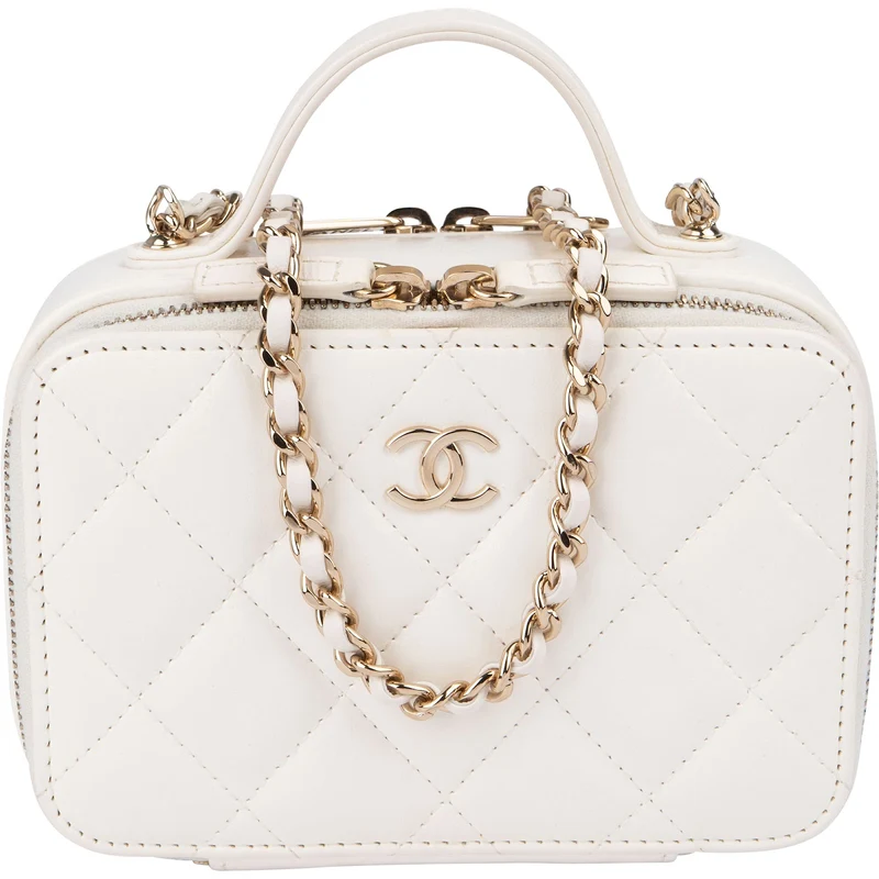 Chanel Quilted Lambskin Vanity Chain Crossbody Handbag
