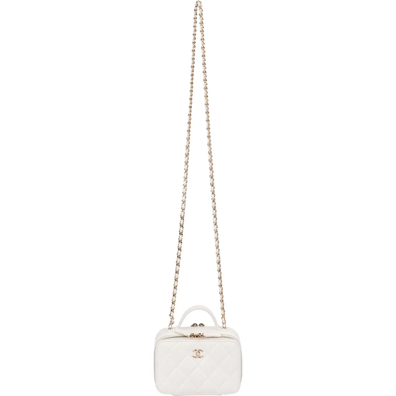 Chanel Quilted Lambskin Vanity Chain Crossbody Handbag