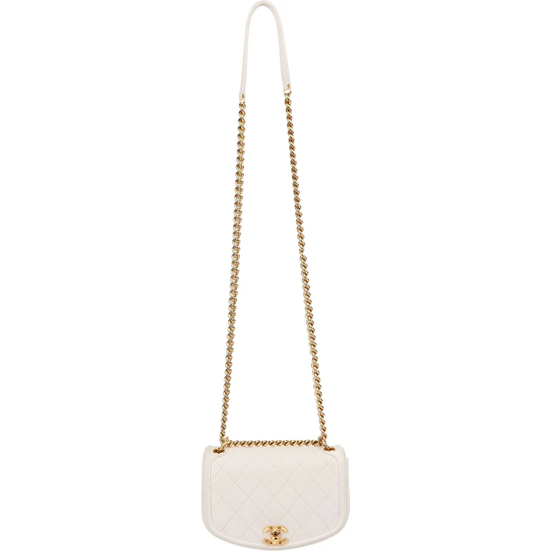 Chanel Quilted Calfskin Small Underline Single Flap Crossbody Bag