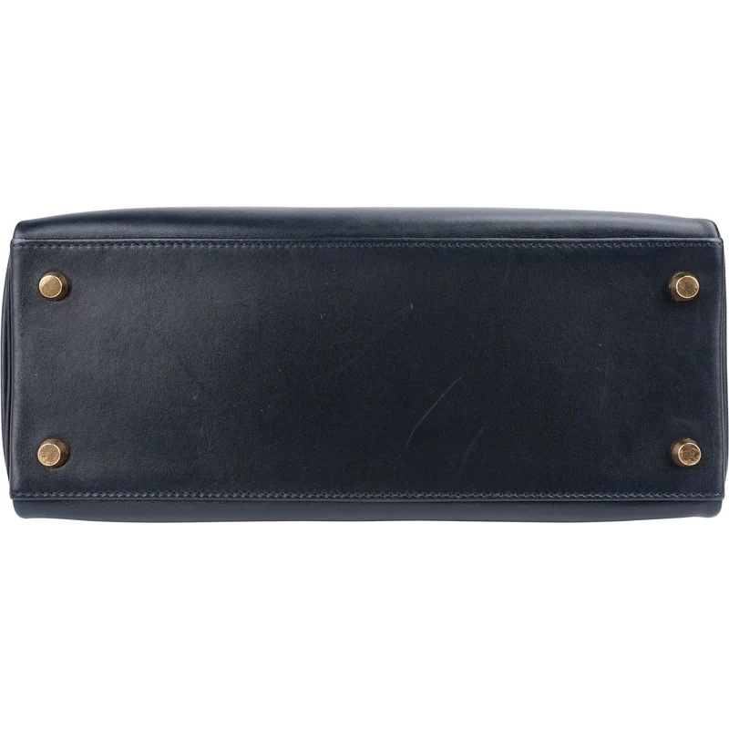 Hermès Blue Boxcalf Leather Kelly 28 Handbag