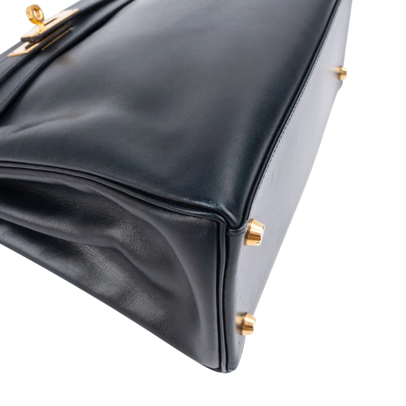 Hermès Blue Boxcalf Leather Kelly 28 Handbag