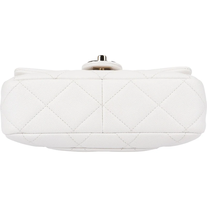 Chanel Quilted Caviar Leather Chunky Chain Rectangular Single Flap Shoulder Bag