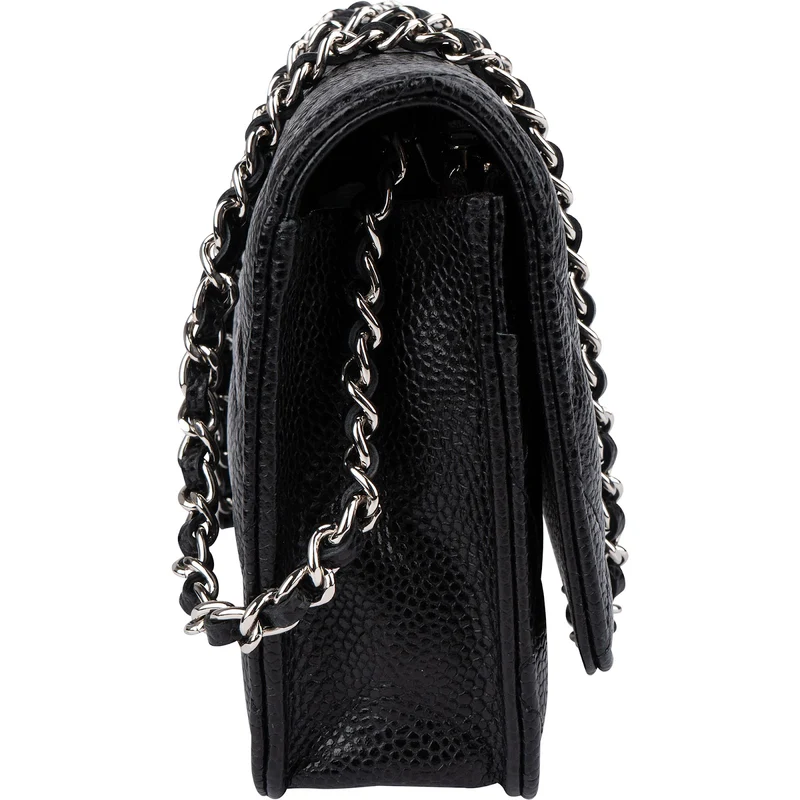 Chanel Quilted Caviar Leather Wallet On Chain Crossbody Bag