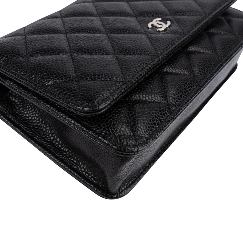 Chanel Quilted Caviar Leather Wallet On Chain Crossbody Bag