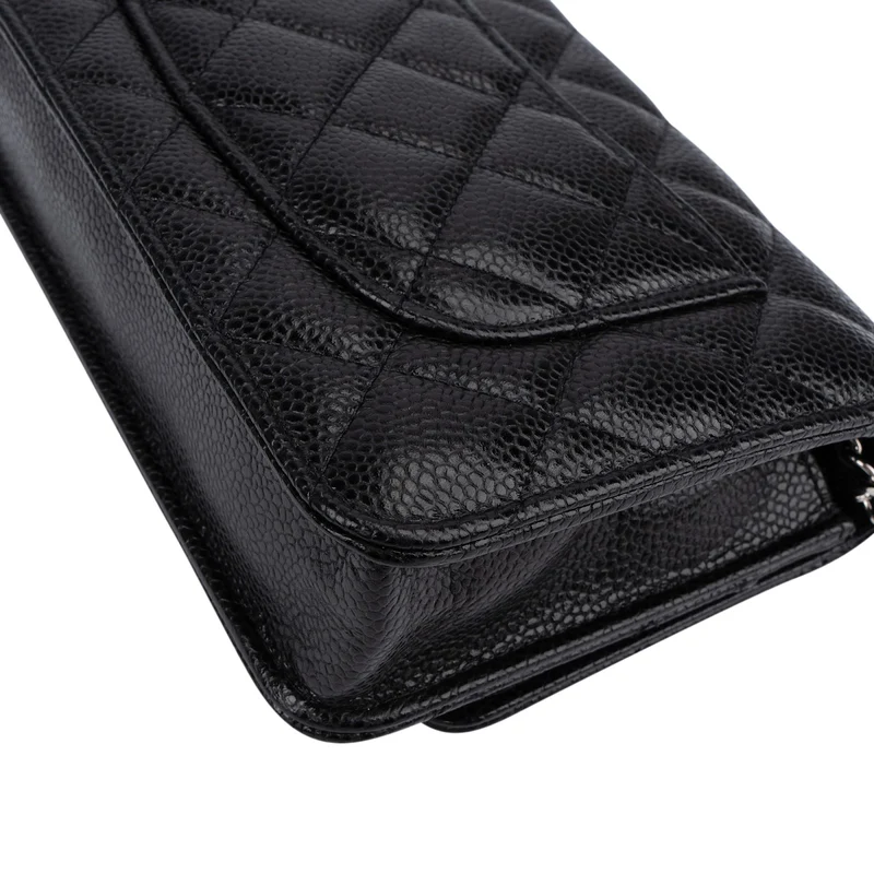 Chanel Quilted Caviar Leather Wallet On Chain Crossbody Bag