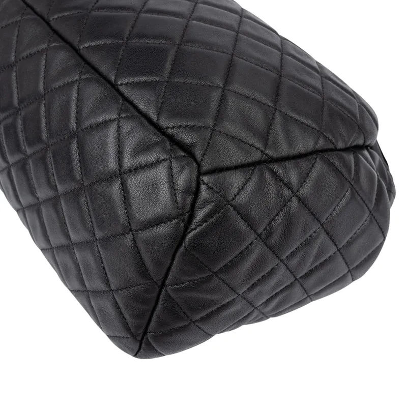 Chanel Quilted Lambskin Palladium CC Drawstring Bucket Handbag