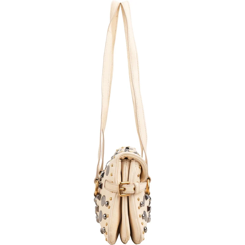 Miu Miu Studded Leather Turnlock Shoulder Bag