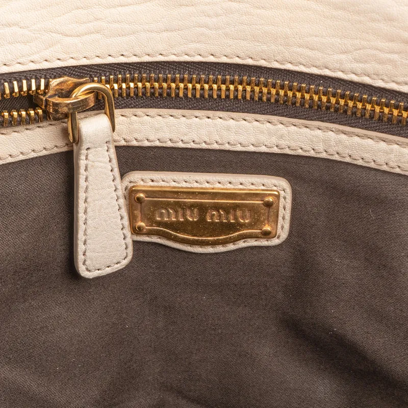 Miu Miu Studded Leather Turnlock Shoulder Bag