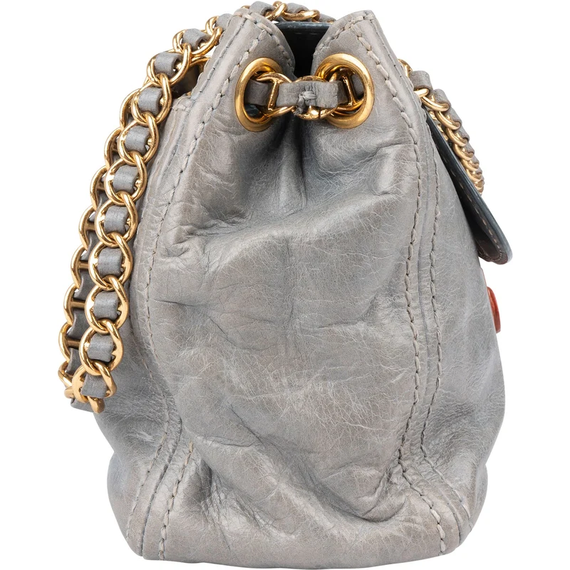 Prada Vitello Antic Leather Flap Crossbody Bag