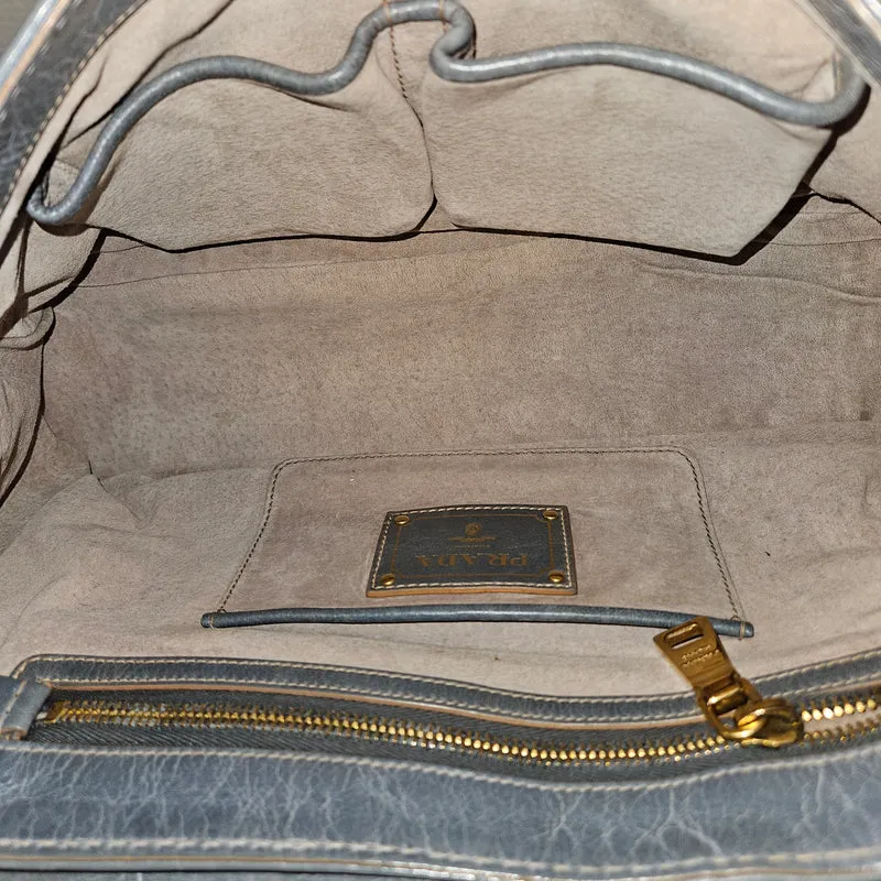 Prada Vitello Antic Leather Flap Crossbody Bag