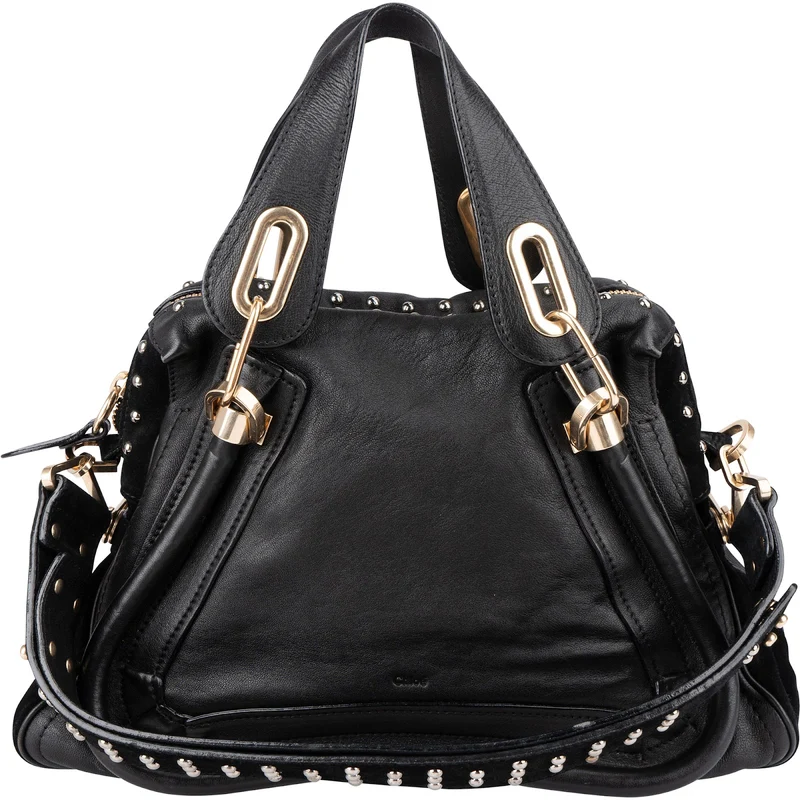 Chloé Limited Edition Leather & Suede Studded Paraty Shoulder Handbag